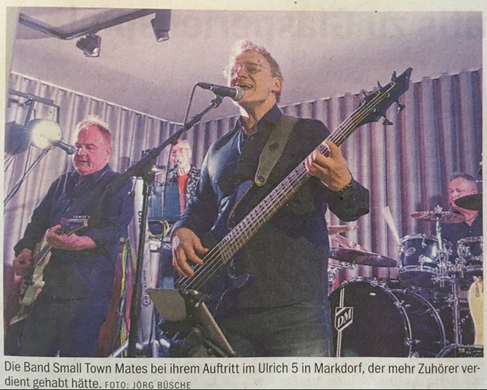 Zeitungsbericht über Rockband Small Town Mates im Ulrich 5.